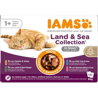 Produktbild von IAMS Delights Land & Sea Collection Katzenfutter Nass Stückchen in Sauce Adult 12 x 85 g - 12 x 85 g