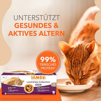 Produktbild von IAMS Delights Land & Sea Collection Senior Katzenfutter Nass Multipack mit Huhn Lamm und Fisch in Gelee 48 x 85 g - 48 x 85 g