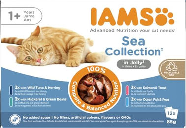 IAMS Delights Sea Collection Katzenfutter Nass Adult Stückchen in Gelee 12 x 85g - 12 x 85 g – Bild 1 von 13
