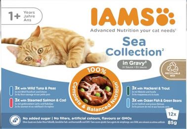 IAMS Delights Sea Collection Katzenfutter Nass Adult Stückchen in Sauce Fisch 12 x 85g - 12 x 85 g – Bild 1 von 13