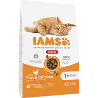 Produktbild von IAMS Indoor Trockenfutter Huhn für adulte Wohnungskatzen 10 kg - 2 x 10 kg