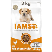 Produktbild von IAMS Junior Trockenhundefutter Huhn für Welpen großer Rassen 3 kg