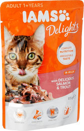 IAMS Katzenfutter Adult Lachs & Forelle in Gelee 85g – Bild 1 von 1