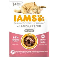 Produktbild von Iams Katzenfutter Adult mit Lachs und Forelle in Gelee 90g