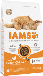 IAMS Katzenfutter Trockenfutter Huhn und Pute für adulte Katzen ohne Farb- und Aromastoffe 3 kg - 3 kg – Bild 1 von 13