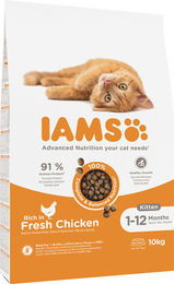 IAMS Kitten Trockenfutter Huhn und Pute 10 kg ohne Farb- und Aromastoffe - 10 kg – Bild 1 von 8
