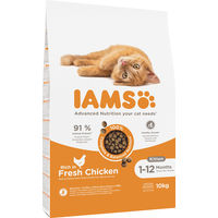 Produktbild von IAMS Kitten Trockenfutter Huhn und Pute 10 kg ohne Farb- und Aromastoffe - 10 kg