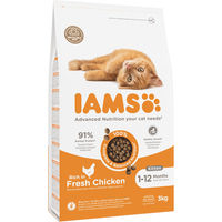 Produktbild von IAMS Kitten Trockenfutter Huhn und Pute 3 kg - 3 kg