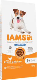 IAMS Light in Fat Hundefutter Adult mit Huhn zur Gewichtskontrolle 12 kg - 12 kg – Bild 1 von 13