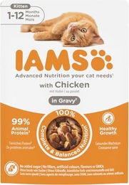 Produktbild von IAMS Nassfutter Kitten Stückchen in Sauce Huhn und Schwein 85 g - 85 g