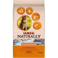 Produktbild von IAMS Naturally Cat Adult Katzenfutter Lachs und Huhn ohne Farb- und Aromastoffe 2 x 2,7 kg - 2 x 2,7 kg