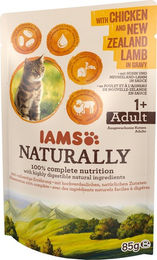 Produktbild von IAMS Naturally Katzenfutter Adult Huhn und Neuseeland-Lamm in Sauce 85 g - 85 g