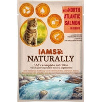 Produktbild von IAMS Naturally Katzenfutter Adult mit Nordatlantik Lachs in Sauce 85 g - 85 g