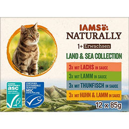 IAMS Naturally Katzenfutter Adult Stückchen in Sauce 12 x 85 g - 12 x 85 g – Bild 1 von 12