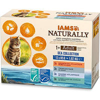 Produktbild von IAMS Naturally Sea Collection Katzenfutter Nass mit Fischstückchen in Sauce für erwachsene Katzen 12 x 85 g - 12 x 85 g