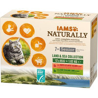 Produktbild von IAMS Naturally Senior Katzen Nassfutter Land & Sea Collection Lamm und Lachs in Sauce 12 x 85 g - 12 x 85 g