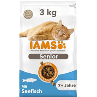 Produktbild von IAMS Senior Katzenfutter mit Huhn und Fisch für Haut & Fell, 3 kg - 2 x 3 kg