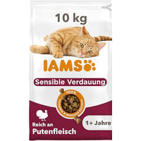 Produktbild von IAMS Sensitive Digestion Katzenfutter trocken mit Pute und Huhn für erwachsene Katzen 10 kg - 10 kg