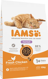 IAMS Trockenfutter für Katzen Adult Huhn gegen Haarballen ohne Farb- und Aromastoffe 10 kg - 10 kg – Bild 1 von 13