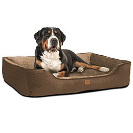 ib style Milo Hundebett aus Plüsch für große Hunde und Riesenrassen XL Braun – Bild 1 von 4