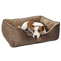 Produktbild von ib style Milo Hundebett aus Plüsch für kleine Hunde in Braun Größe S mit abnehmbarem waschbarem Bezug