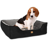 Produktbild von ib style Milo Hundebett Schwarz Waschbare Hundecouch mit Anti-Rutsch für mittelgroße Hunde