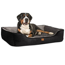 ib style Milo Hundebett XL Schwarz für Riesenrassen aus Polyester mit Anti-Rutsch-Unterseite – Bild 1 von 7