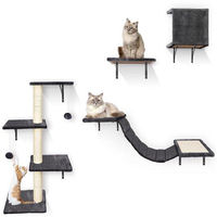 Produktbild von Ibenzoa Katzen-Kletterwand und Spielset mit Haus, Brücke, Kletterbaum und Leiter für Katzen zur Wandmontage