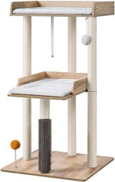 Ibenzoa Katzenkratzbaum aus Holz mit 111 cm Turm und waschbaren Plüschkissen für große Katzen – Bild 1 von 1