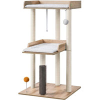 Produktbild von Ibenzoa Katzenkratzbaum aus Holz mit 111 cm Turm und waschbaren Plüschkissen für große Katzen