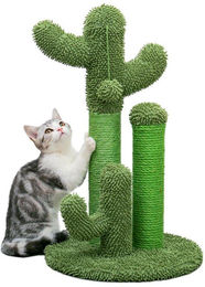 Ibenzoa Katzenkratzbaum Kaktus-Design 3-in-1 mit Sisal- und Plüsch-Säulen und hängendem Plüschball – Bild 1 von 1