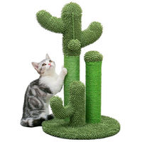 Produktbild von Ibenzoa Katzenkratzbaum Kaktus-Design 3-in-1 mit Sisal- und Plüsch-Säulen und hängendem Plüschball