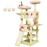 Produktbild von Ibenzoa Kratzbaum 180 cm für große Katzen mit Häuschen, Aussichtsplattformen, Hängematte, Sisalstämmen und Plüschliege inklusive Wandbefestigung