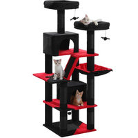Produktbild von Ibenzoa Kratzbaum für große Katzen 180 cm mit 7 Ebenen, XXL-Hängematte und Sisal-Säulen aus Plüsch