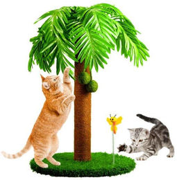 Ibenzoa Kratzbaum Palmen-Design mit Sisal-Säule und Spielzeug für Katzen 78 cm hoch – Bild 1 von 1