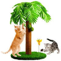 Produktbild von Ibenzoa Kratzbaum Palmen-Design mit Sisal-Säule und Spielzeug für Katzen 78 cm hoch