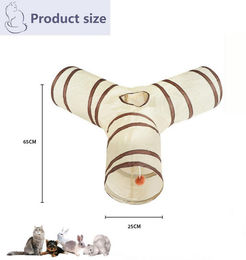 Produktbild von ibettertec Faltbarer Intelligenzspielzeug Tunnel für Katzen, Hunde, Welpen und Kaninchen in Braun und Beige