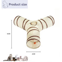 Produktbild von ibettertec Faltbarer Intelligenzspielzeug Tunnel für Katzen, Hunde, Welpen und Kaninchen in Braun und Beige