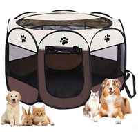 Produktbild von ibettertec Faltbarer Kleintierkäfig aus Oxford-Gewebe für Katzen, Hunde und Kaninchen, wasserabweisend, 91x91x58cm
