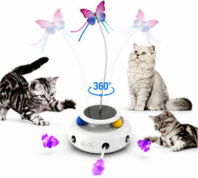 ibettertec Katzenspielzeug Intelligenzspielzeug 7-teiliges Set mit 3 Modi und USB-Wiederaufladung in Weiß – Bild 1 von 1