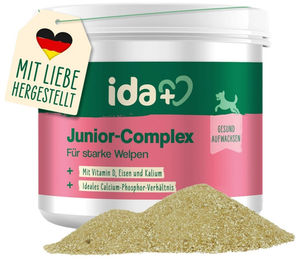 Ida Plus Junior Complex Nahrungsergänzungsmittel für Hundewelpen mit Vitaminen und Mineralstoffen zur Unterstützung von Gelenken, Knochen sowie Haut und Fell 400g – Bild 1 von 6