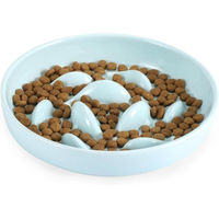 Produktbild von IDOGCHEW Antischlingnapf für Katzen aus Keramik in Hellgrün Slow Feeder