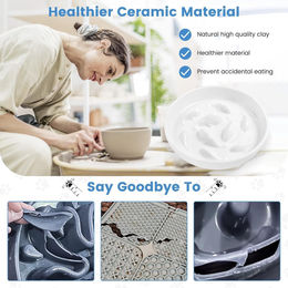 IDOGCHEW Antischlingnapf für Katzen aus Keramik in Weiß Slow Feeder – Bild 1 von 6