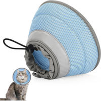 Produktbild von IDOGCHEW Schutzkragen für Katzen Weich aus Stoff Blau Größe M