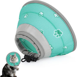 IDOGCHEW Schutzkragen für Katzen weich und faltbar Grün Größe M – Bild 1 von 5