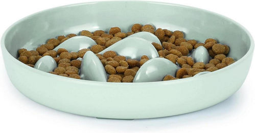 IDOGCHEW Slow-Feeder Anti-Schling-Napf aus Keramik für Katzen und kleine Hunde in Grün – Bild 1 von 3