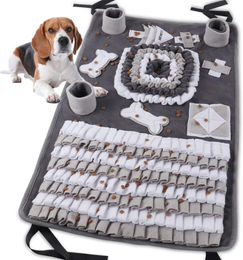 IEUUMLER Schnüffelteppich Hund Trainingsmatte Intelligenzspielzeug Grau Waschbar – Bild 1 von 5