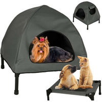 Produktbild von Ikonka Faltbares Haustierhaus für Hunde und Katzen mit Dach und Fenster 60x54x44 cm aus Polyester für kleine bis mittlere Tiere