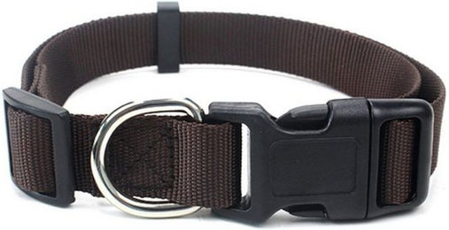 Illes-Laedchen Hundehalsband aus Nylon für erwachsene Hunde mit Klickverschluss verstellbar Braun S M L – Bild 1 von 4