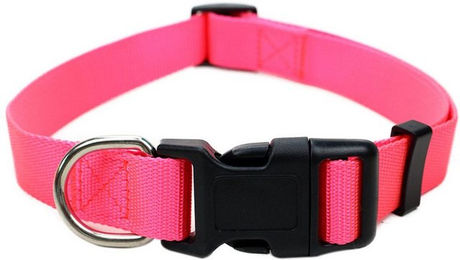 Illes-Laedchen Hundehalsband aus Nylon mit Klickverschluss Rosa S M L – Bild 1 von 4